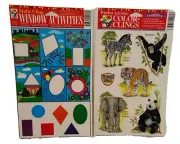 Animals & Shape Activities Window Clings Color Clings Sticker 1 sheet of each