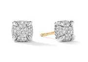 $1250 DAVID YURMAN SILVER DIAMOND CHATELAINE EARRINGS