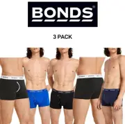 Bonds Mens Guyfront Trunk Seamfree Sides and Fly Front Opening 3 Pack MY963A