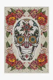 185' x 275' | Machine Washable Runner Rug | Kid & Pet Friendly | Indoor Rug | Sugar Skull Flatwoven Rug | Ruggable