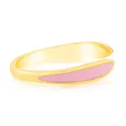 Sterling Silver Pink Enamel Open Ring, M