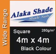 Extra Heavy Duty Shade Sail - Black Square 4m x 4m, 4x4m, 4 by 4m, 4x4, 4 x 4