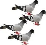 CLISPEED 4pcs Realistic Foam Pigeon Models Lifelike Decorative Birds for Outdoor Decor Wedding Events Home Garden Accessories Photography Props Detailed Design
