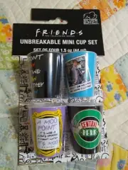 TV Series FRIENDS Set of 4 (1.5oz) Colorful Unbreakable Mini Cups NEW Free Ship