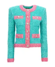 Balmain Two-Toned Tweed Jacket FR40 multi-color