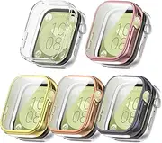 [5-Pack] Huawei Watch Fit3 Bumper Case With HD Anti-Fog Tempered Glass Protective Film, Full Wrap TPU Screen Protector (5Pack-A)