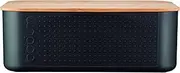 [BODUM] Bread Box with Cutting Board Lid, Black, 11740-01, Small