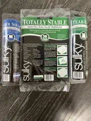 Sulky Fabric Stabilizers- 661-03, 751-08, 405-08 Tear Away Super Solvy Lot of 3