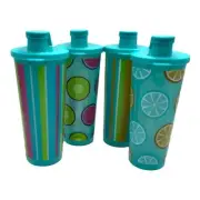 Tupperware Flip-Top Tumbler Cup 16 oz. Set of 4 Summer Jam Drink