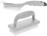 Abaodam 2pcs Stainless Steel Grill Brush Multi Functional BBQ Cleaning Tool for Outdoor Grilling Kitchen Use Design for Rust Removal Tough Cleaning Tasks