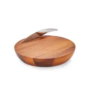 Wood Board Serving Harmony Cheese With Knife Made Of Acacia And Stainless Steel