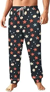 [Generic] Men's Sweatpants, Stars and Rugby Balls-14, Polyester Joggers, Sweatpants Jogging Pants for Workout Running