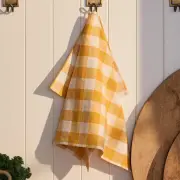 Maggie Living Burnt Yellow Woven Gingham Tea Towel