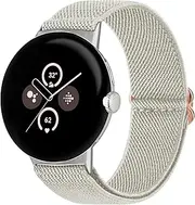 Elastic Bands for Google Pixel Watch Bands & Pixel Watch 2 Band/Google Pixel Watch 3 41mm Band Women/Men, Adjustable Comfortable Solo Loop Nylon Braided Replacement Wristband Straps