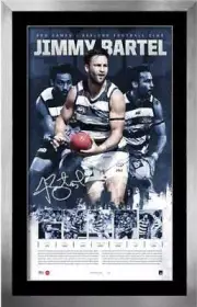 GEELONG CATS JIMMY BARTEL HAND SIGNED FRAMED LIMITED 300 GAMES PRINT DANGERFIELD