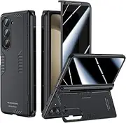 for Samsung Galaxy Z-Fold-5 Case: Slim Hinge Kickstand Case with Privacy Screen Protector & S Pen Holder - Soft Protective Phone Cover for Z Fold5 5G 2023 Black