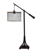 StyleCraft 39in Textured Bronze Armed Table Lamp