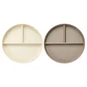 2 Pcs Food Serving Plate Divided Compartment Individual Child Dining Diet