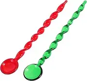 Generic 2pcs Spiral Glass Spoons Heat Resistant Tea Stirrers for Milk Desserts Hot Beverages Tasting Spoons for Cafes and Daily Use Easy to Clean Aesthetic Design