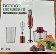 4 in 1 Immersion Hand Blender - Red HB-4603 - New