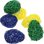 6pcs Easter Egg Shape Wicker Rattan Balls Natural Boho Style Decorative Fillers for Crafts Safe for Events Holiday Decorations for Weddings and Seasonal Decor