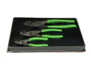 Snap on Tools New PL403AG 3 Piece Green Combination Slip Joint Pliers Set USA