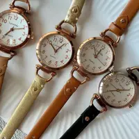 在飛比找蝦皮購物優惠-⌚輕巧可愛正韓Lavenda圓型金色錶框四色腕錶