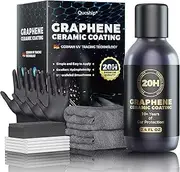 20H Advanced Nano Graphene Ceramic Coating for Cars (10+ Yrs Protection), Unique UV Technology & Extremely Hydrophobic Car Ceramic Coating Kit for Auto Detailing, Paint & Wheel Protection, by Qucship