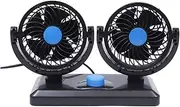 GPVPGHGRJ Car Dual Fan Car Interior Accessories 360 Degrees-Round Car Auto Air Cooler Fan Ventilation Board Summer 12V/24V Fan and kit(12v)