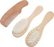 Toyvian 1 Set Hair Brush Set Scalp Massage Brush Natural Bristle Comb Exfoliator for Newborns Gentle Grooming Accessories for Healthy Hair Growth and Scalp Care