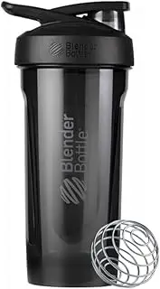 BlenderBottle Strada Shaker Cup Perfect for Protein Shakes and Pre Workout, 28-Ounce, Black