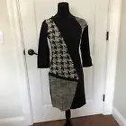 Desigual Womens Dress Size Small Black Lara 3/4 Sleeve Sheath Back Zip Up NWT