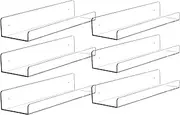 15" Acrylic Wall Shelves Storage Rack, Kids Bookshelf Punch-free Floating Wall Mounted Display Shelves for Bedroom, Living Room, Bathroom, Kitchen With Screws and Super Glue(Single Load-Bearing 10KG)