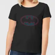 Justice League Batman Retro Grid Logo Women's T-Shirt - Black