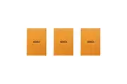 3x Rhodia No.18 Top Stapled A4 Notepad Office Stationery Note Pad Plain Orange