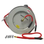 Retractable Air Hose Reel, 3/8 IN x 50 FT Hybrid Air Hose Max 300PSI