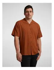[Johnny Bigg] Lattice Relaxed Fit Shirt in Rust