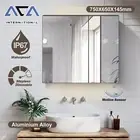 Hand Wave Motion Sensor LED Light Magnifying Mirror Wall Cabinet Makeup Storage