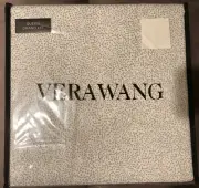 Vera Wang QUEEN Sheet Set Distressed Dot Gray Cotton Luxurious Satin Weave 4pc