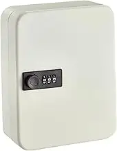 Keys Cabinet Security Key Box Space Saving Key Lock Box for Hotels Cabinet Wall, White, 48 hook