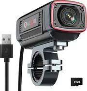 AKY-710S Motorcycle Camera 4K 28fps, 2K 55fps, Wide-Angle 142°, IP67, 5MP, Loop & Emergency Recording, Parking Monitor, Motorcycle Bike,Outdoor Sports, Rechargeable, 64GB Card Included