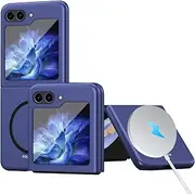 RUNGOS for Samsung Galaxy Z Flip 5 Case MagSafe (Bare Metal Feel) [Strong Magnetic] [Slim Fit, Ultra Light] Wireless Charging Samsung Flip 5 Case, Shockproof Cover for Galaxy Flip 5 Case 2023, Blue