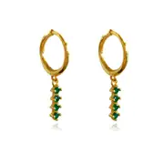 Culturesse Desi 22mm Austrian Zircon Sterling Silver 8k Gold Plating Green
