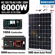 6000W Solar Generator 500W Panel 12V DC to 220V110V Inverter 100A ControllerkG