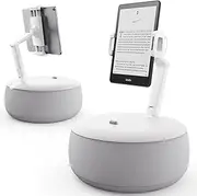SAIJI Tablet Pillow Stand - Soft Pad for Lap, Angle and Height Adjustable Holder for Bed, Flexible Lap Stand - Grey
