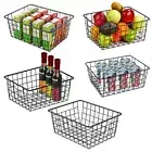 5 Pack Freezer Storage Baskets Black Wire Bins Pantry Premium For Metal Ganizer
