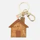 【Alviero Martini 義大利地圖包】房子吊飾鑰匙圈-地圖黃