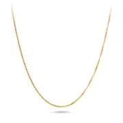 Bevilles 9ct Yellow Gold Small Box Chain Necklace 45cm