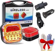 Wireless Trailer Lights Kit, Magnetic Wireless Tail Lights for Trailer, Rechargeable Magnetic Led Trailers Light, Waterproof for Truck, Rv, Camper, Boat, Carava (1Set)