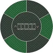 Aufquwk Non Slip Poker Table Mat | 23x23in Round Poker Mat for Texas Holdem | Portable Poker Table Top, Waterproof Folding Green Smooth Cover for Card Games Everywhere